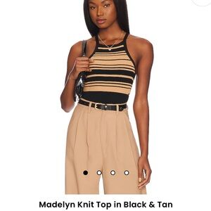 All The Ways : Madelyn Knit Top in Black & Tan